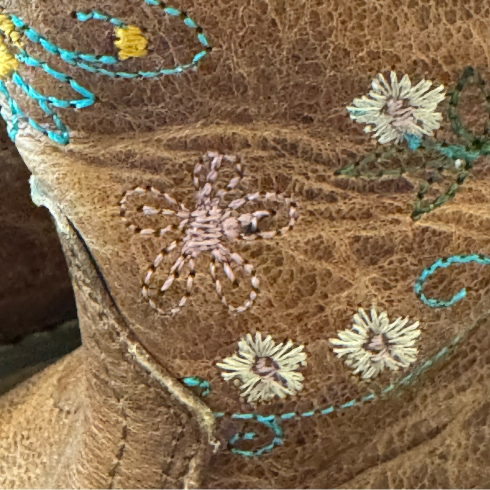 Kids Brown and Blue Western Boots - Picture 10 of 13